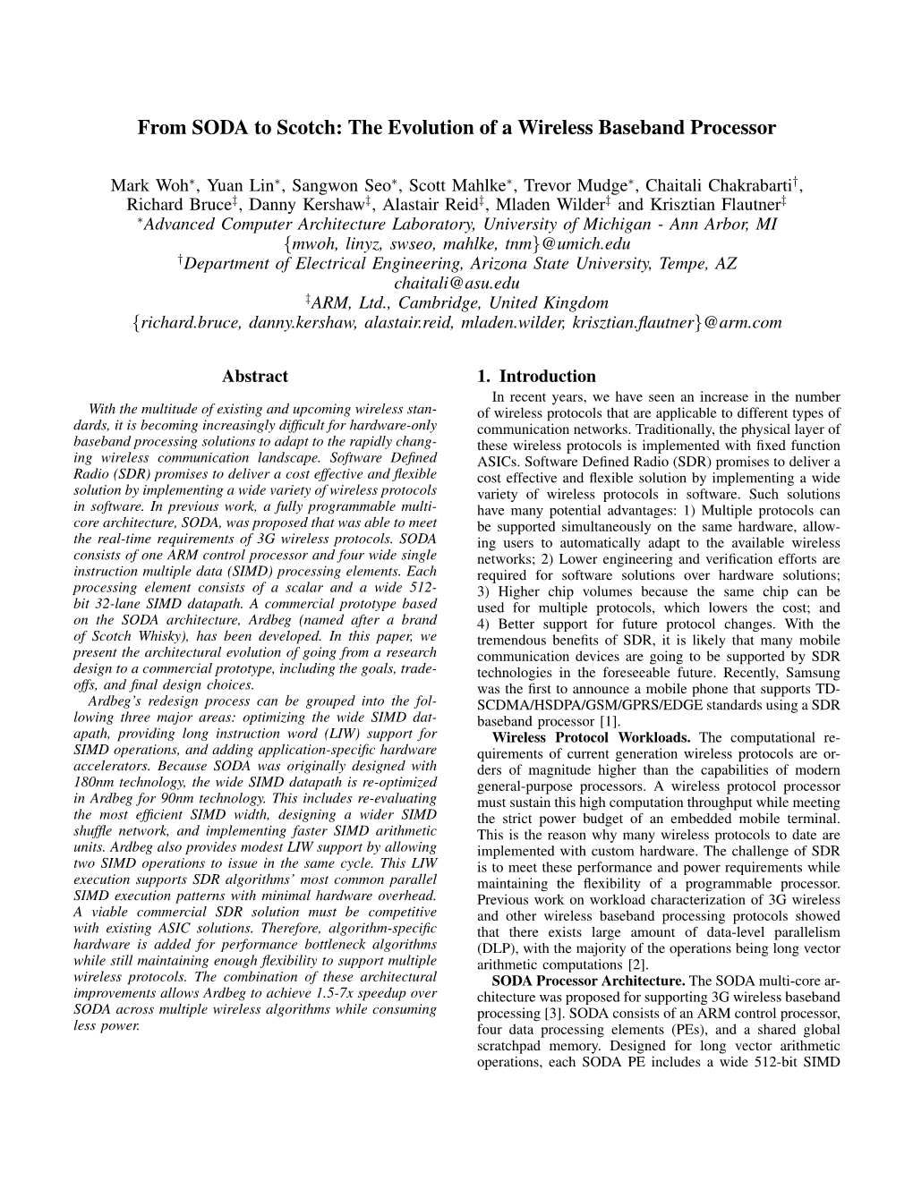 The Evolution of a Wireless Baseband Processor