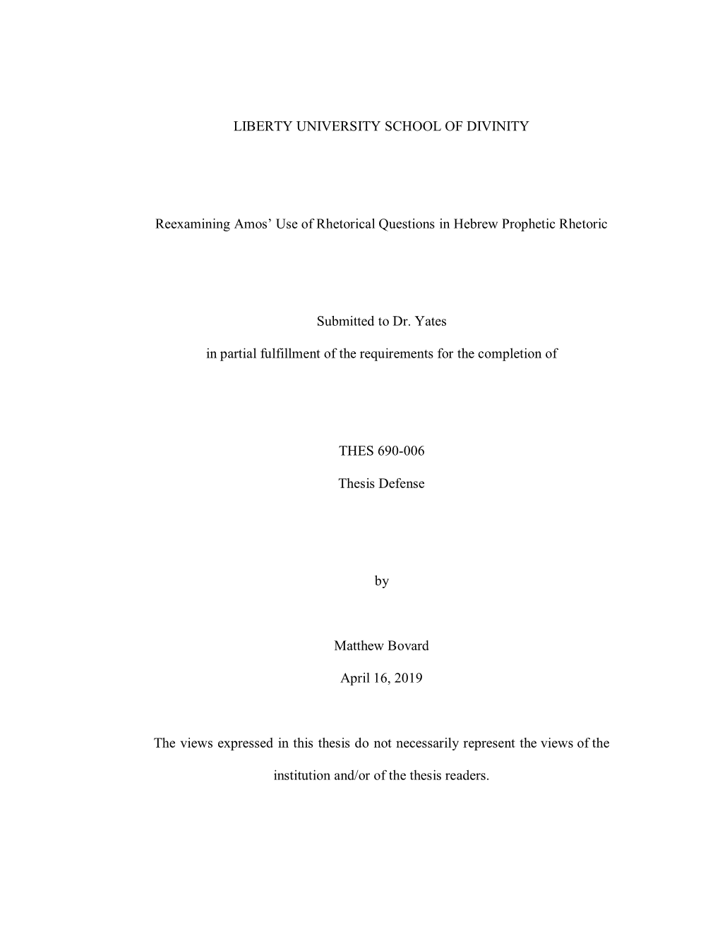 Reexamining Amos' Use of Rhetorical Questions in Hebrew Prophetic