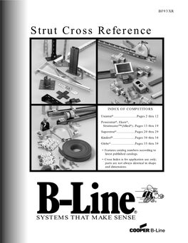 Cooper B-Line Strut Systems Competitor Cross Reference