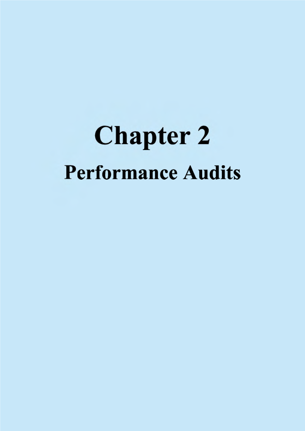 Chapter 2: Performance Audits