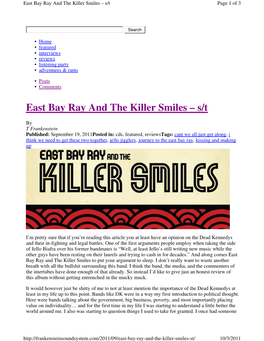 East Bay Ray and the Killer Smiles – S/T Page 1 of 3