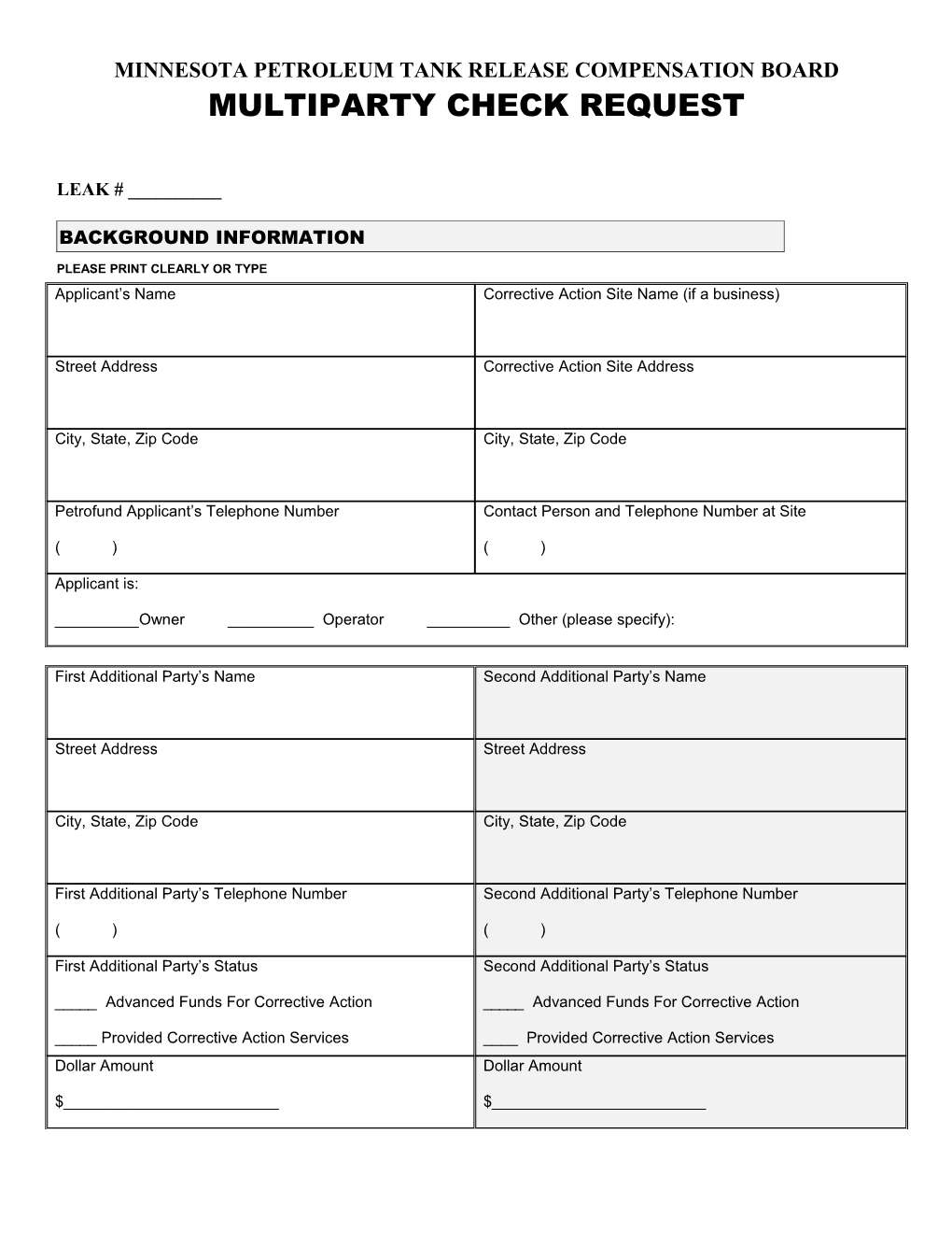 Minnesota Petroleum Tank Release Compensation Board