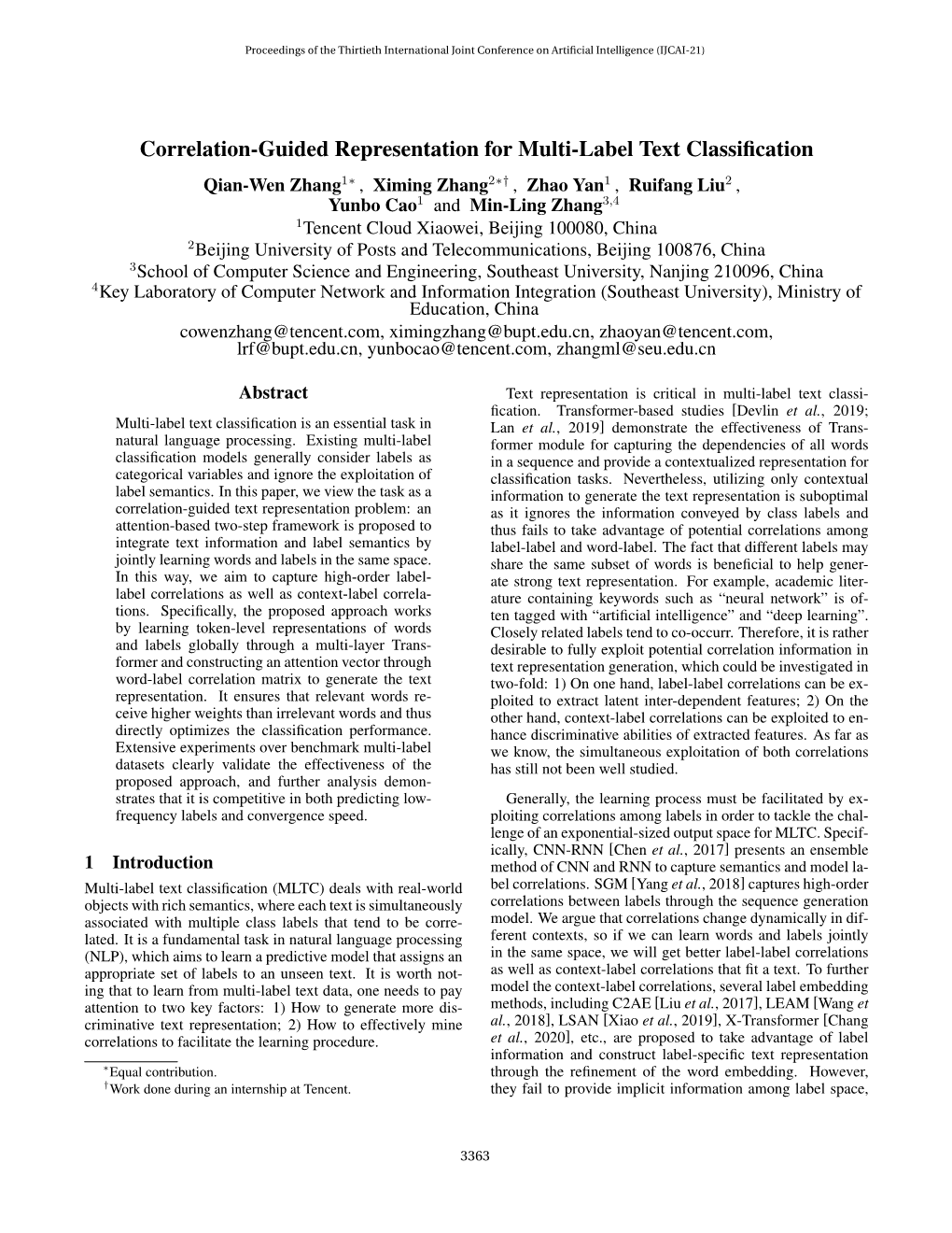 Correlation-Guided Representation for Multi-Label Text Classification