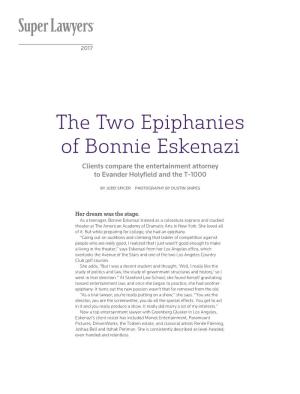 The Two Epiphanies of Bonnie Eskenazi Clients Compare the Entertainment Attorney to Evander Holyfield and the T-1000