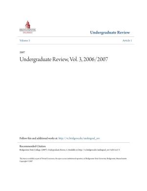 Undergraduate Review, Vol. 3, 2006/2007