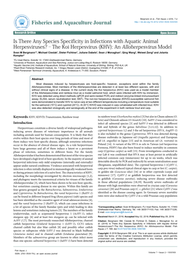 The Koi Herpesvirus (Khv): an Alloherpesviru