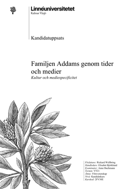 Addams Genom Tider Och Medier Kultur Och Mediespecificitet