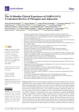 The 15-Months Clinical Experience of SARS-Cov-2: a Literature Review of Therapies and Adjuvants