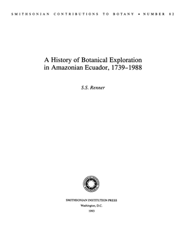 A History of Botanical Exploration in Amazonian Ecuador, 1739-1988