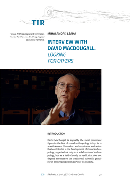 Interview with David Macdougall. Looking for Others