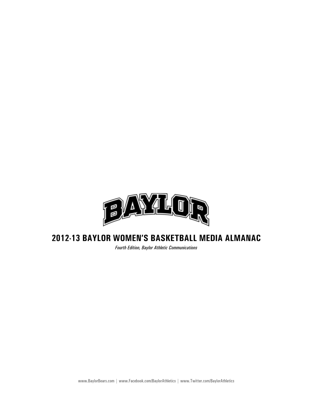 2012-13 Baylor Women's Basketball Media Almanac