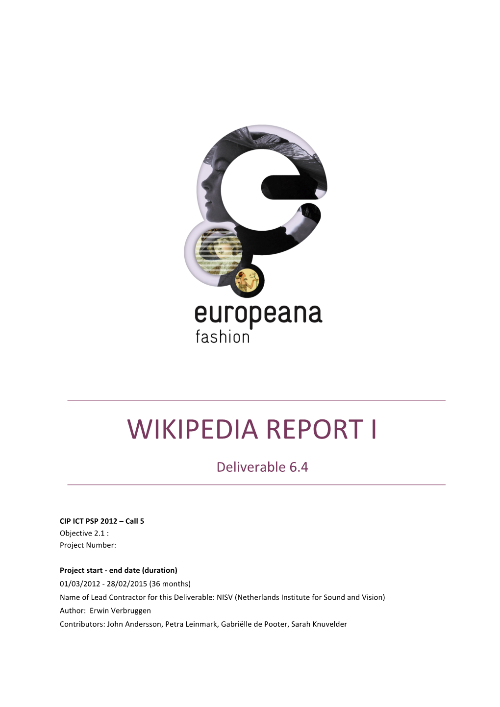 WIKIPEDIA REPORT I Deliverable 6.4