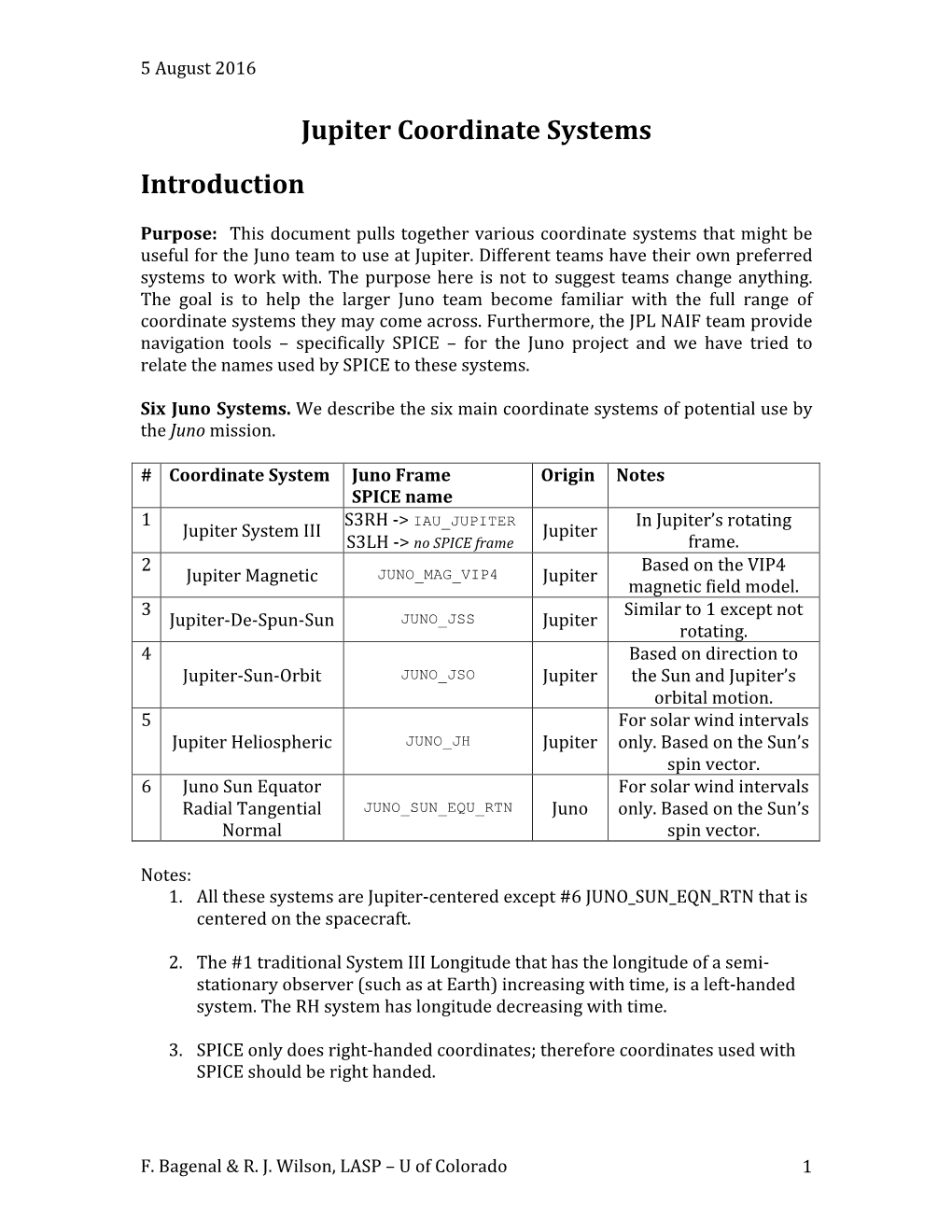 Jupiter Coordinate Systems Introduction