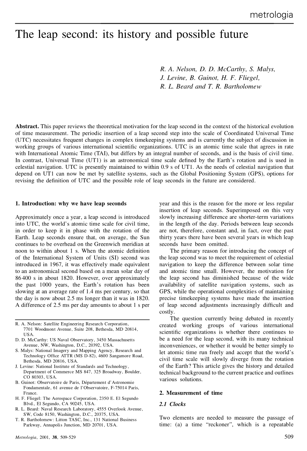 The Leap Second: Its History and Possible Future