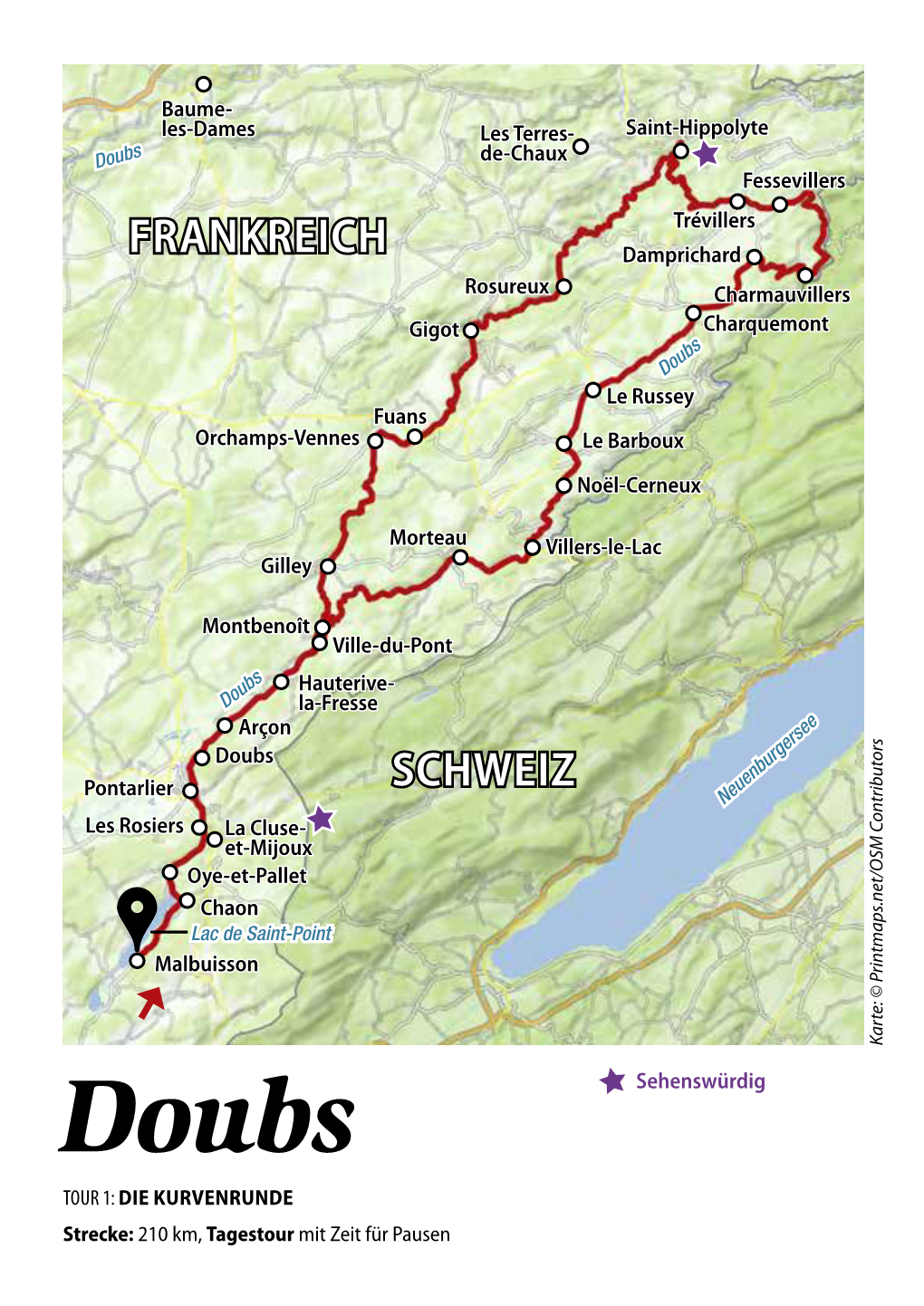 Doubs De-Chaux Fessevillers Trévillers FRANKREICH Damprichard Rosureux Charmauvillers Gigot Charquemont