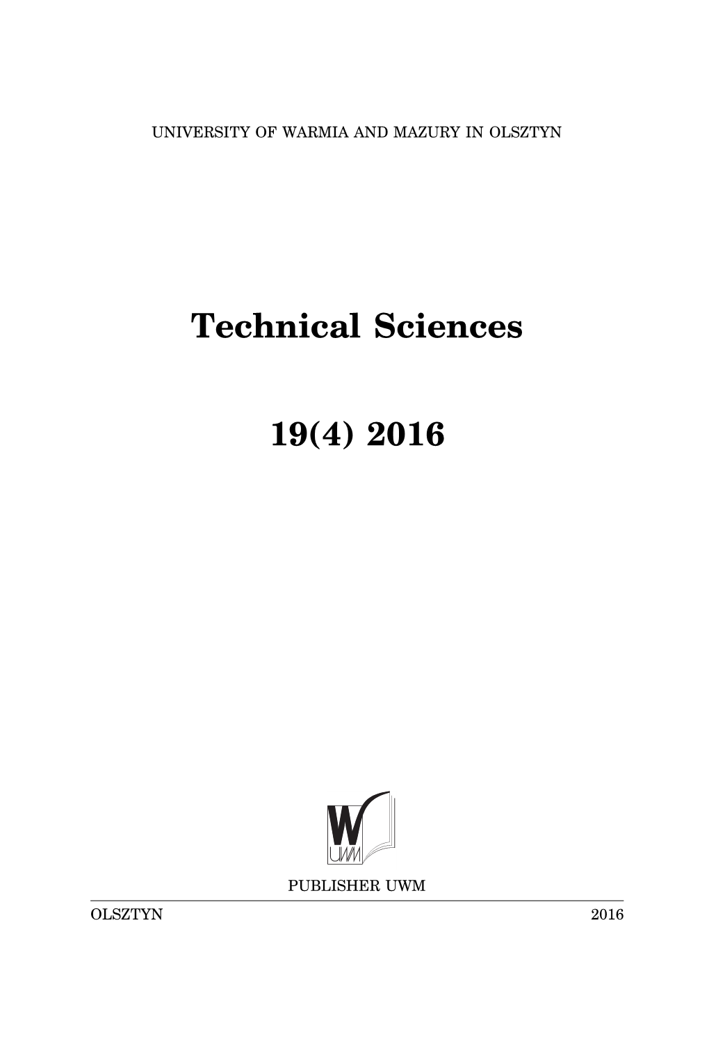 Technical Sciences 19(4) 2016 the Effect of Drying and Long-Term