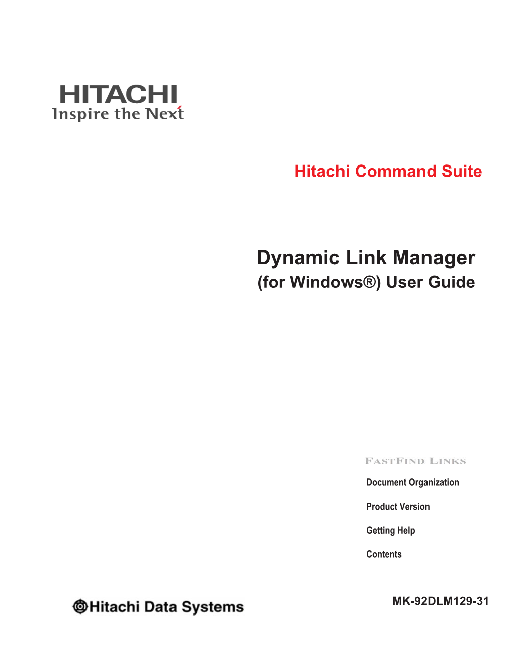 Hitachi Command Suite Dynamic Link Manager (For Windows®) User Guide