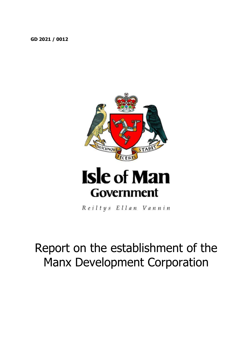 Report on the Establishment of the Manx Development Corporation