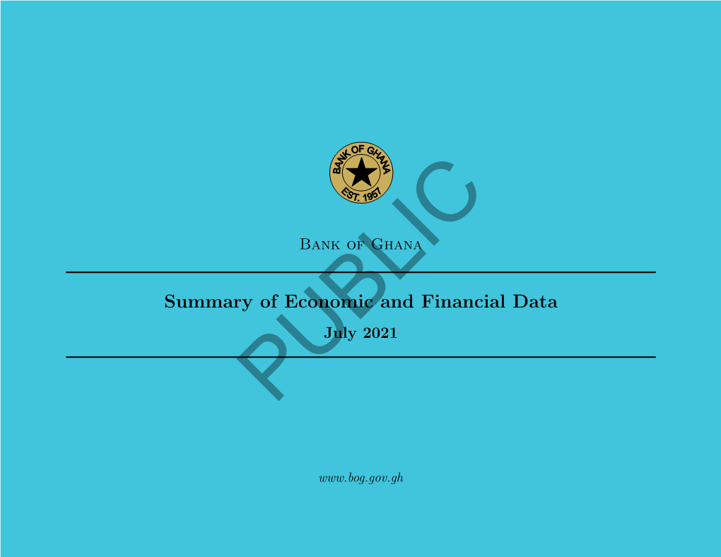 Summary of Economic and Financial Data – July 2021