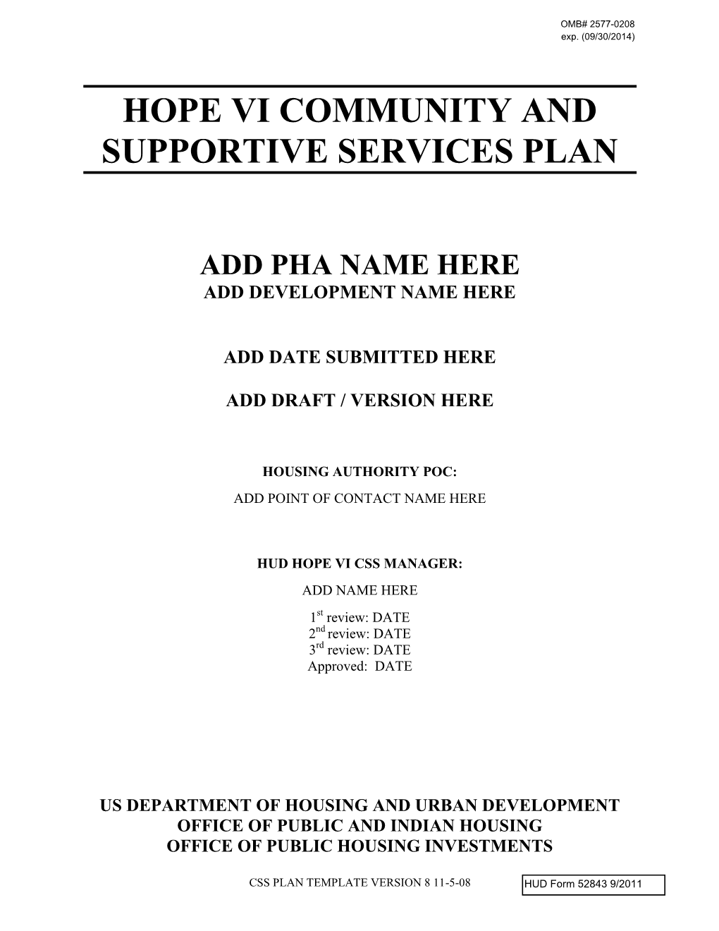 Hope Vi Community and Supportive Services Plan