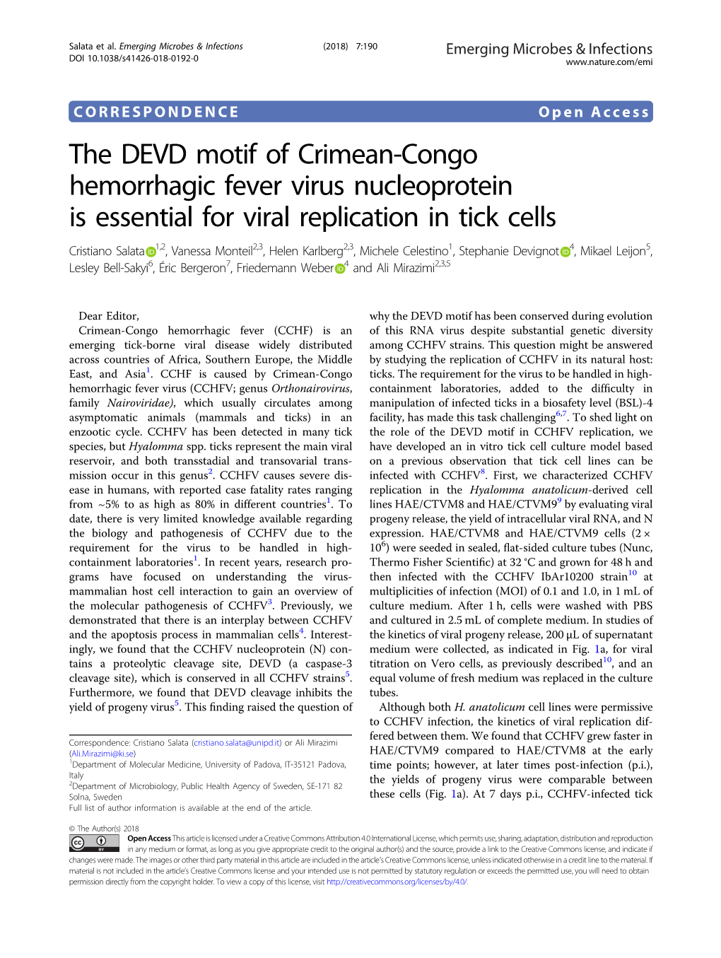The DEVD Motif of Crimean-Congo Hemorrhagic Fever Virus