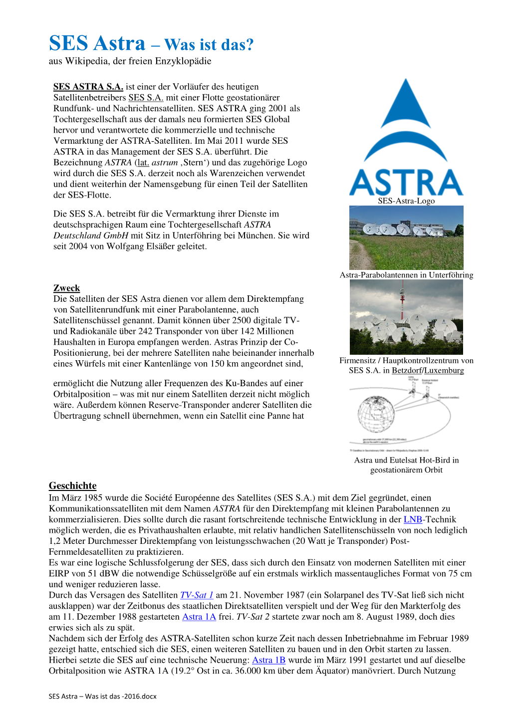 SES Astra: Was Ist Das? (PDF)