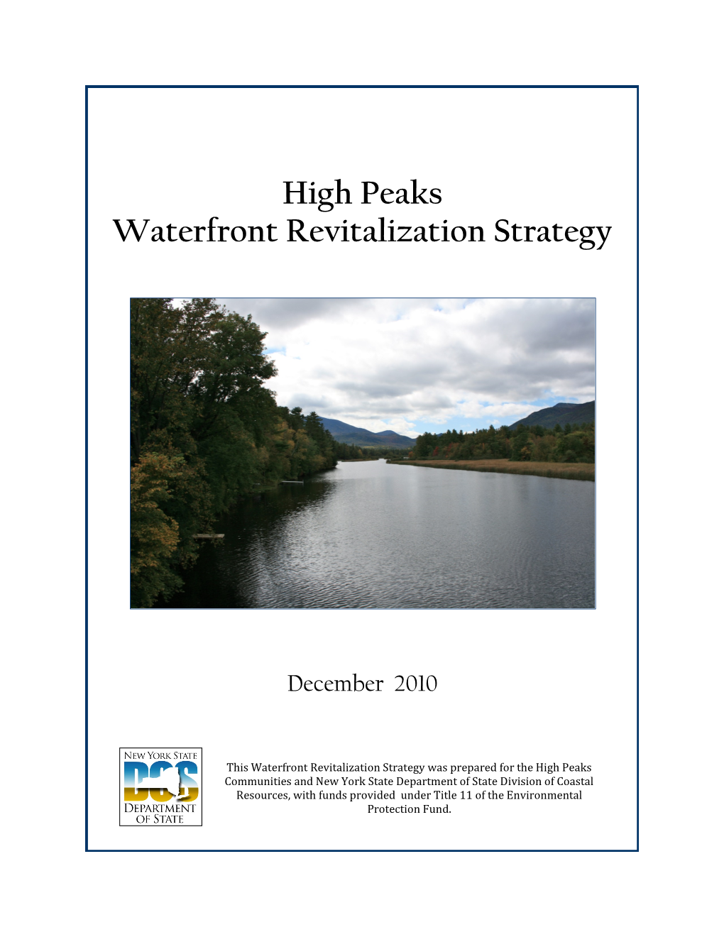 High Peaks Waterfront Revitalization Strategy