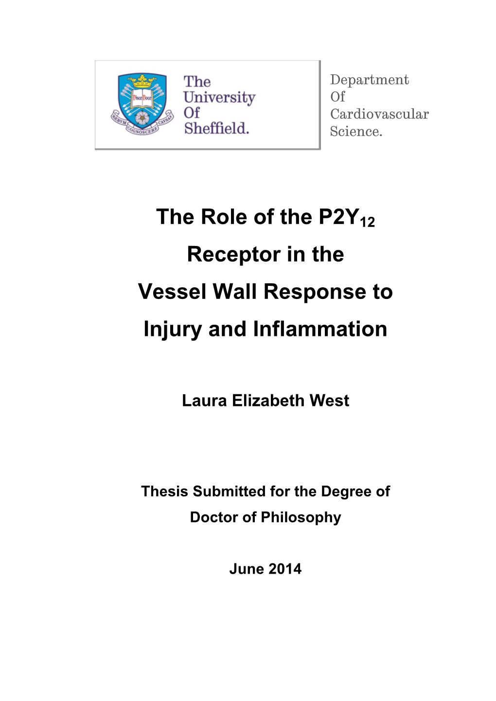 The Role of the P2Y12 Receptor in the Vessel Wall Response to Injury and Inflammation