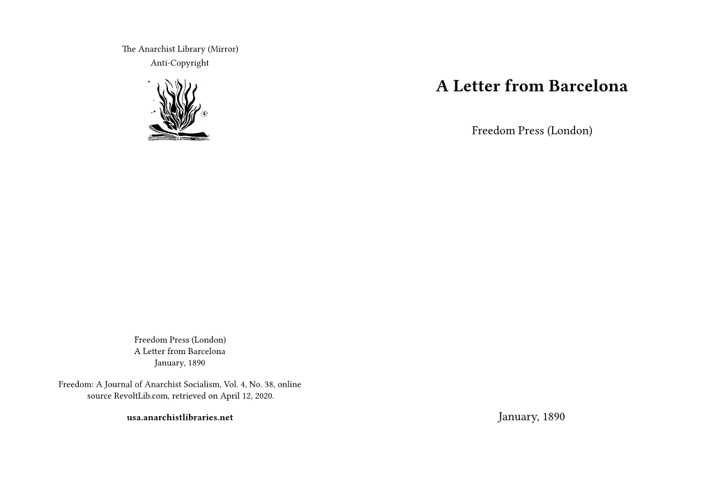 A Letter from Barcelona