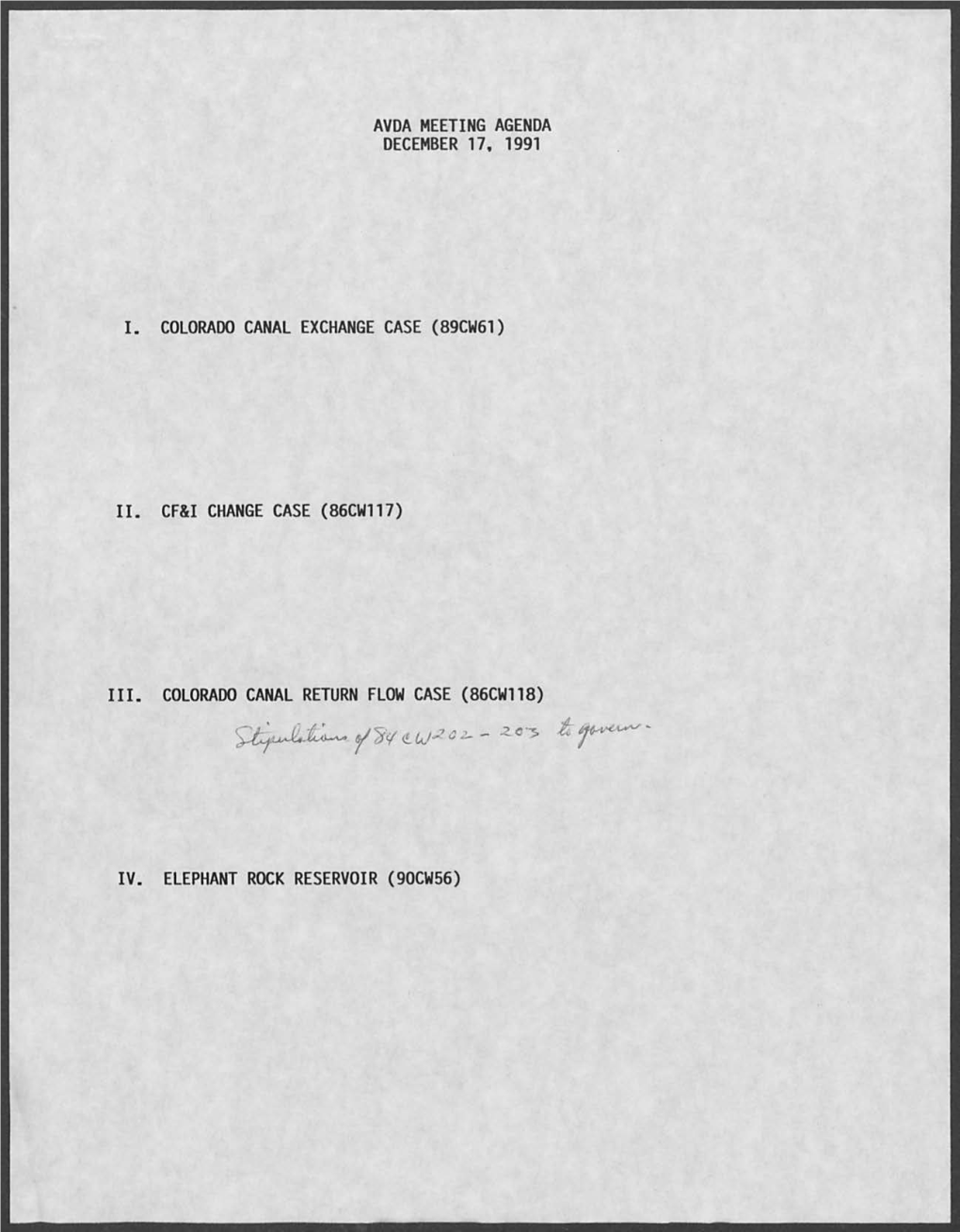 Iii. Colorado Canal Return Flow Case (86Cw118)