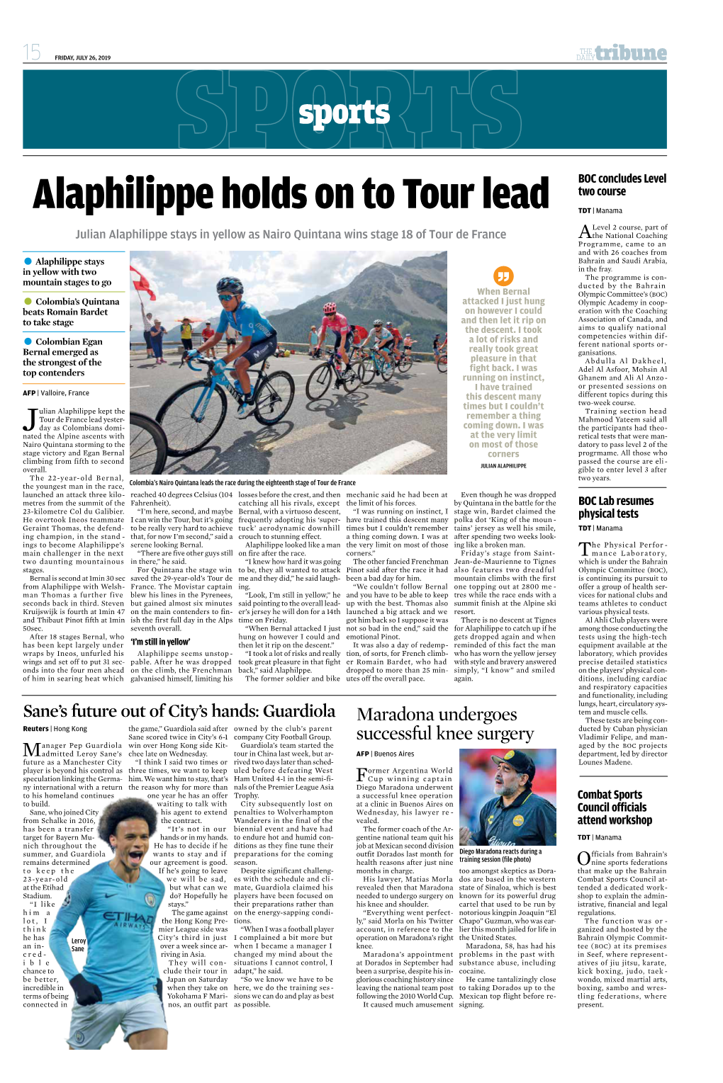 Alaphilippe Holds on to Tour Lead