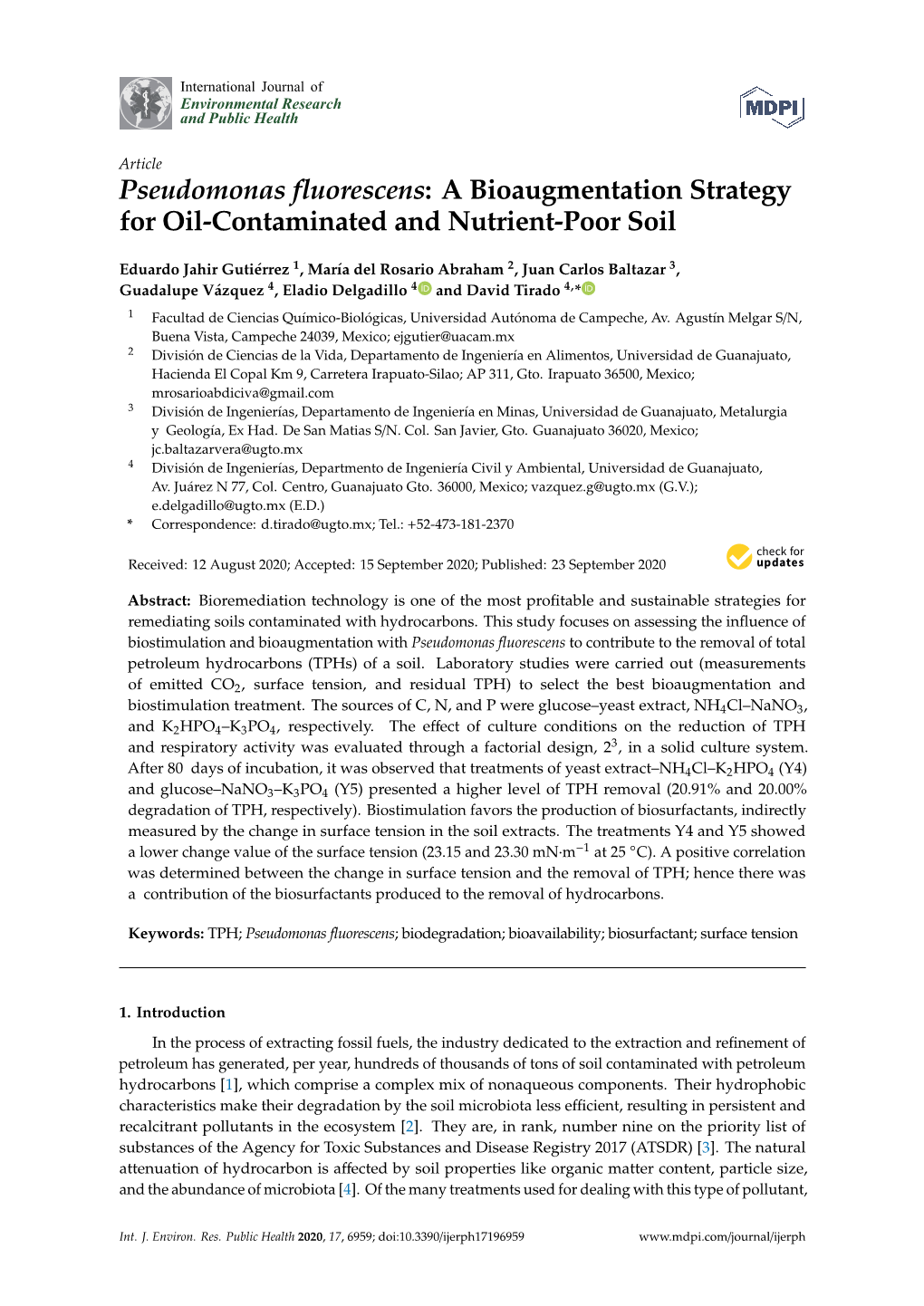 Pseudomonas Fluorescens: a Bioaugmentation Strategy for Oil-Contaminated and Nutrient-Poor Soil