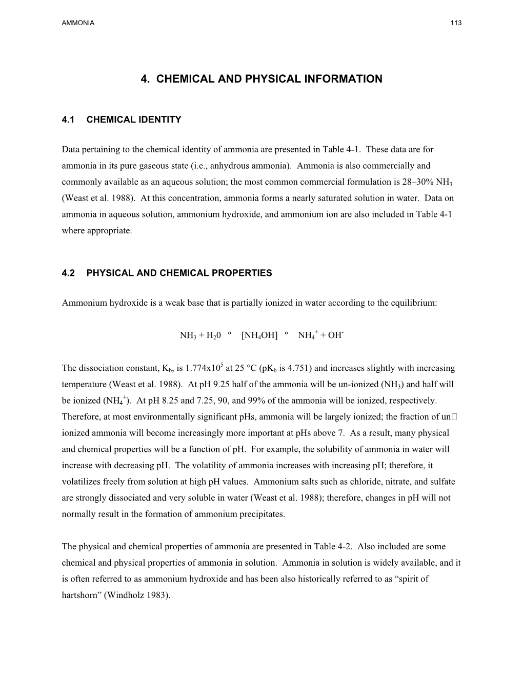 4. Chemical and Physical Information