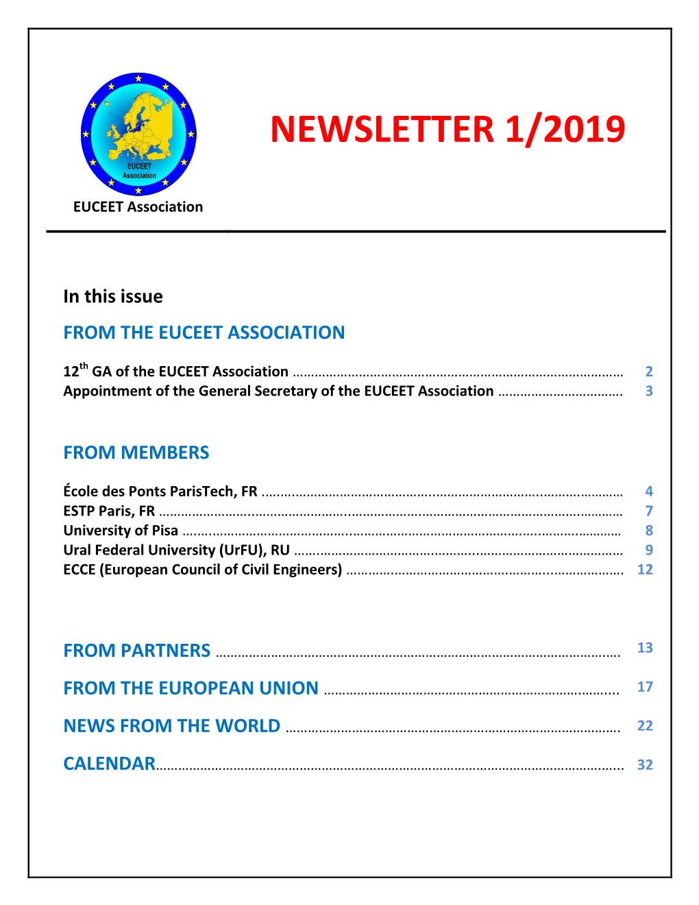 Newsletter 1/2019