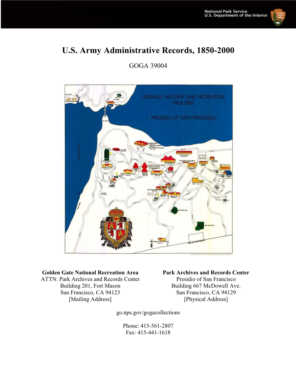 U.S. Army Administrative Records, 1850-2000