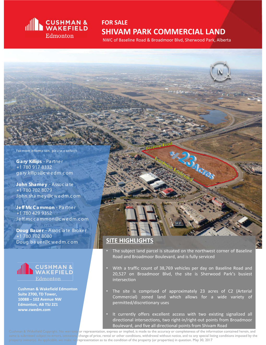 SHIVAM PARK COMMERCIAL LAND NWC of Baseline Road & Broadmoor Blvd, Sherwood Park, Alberta