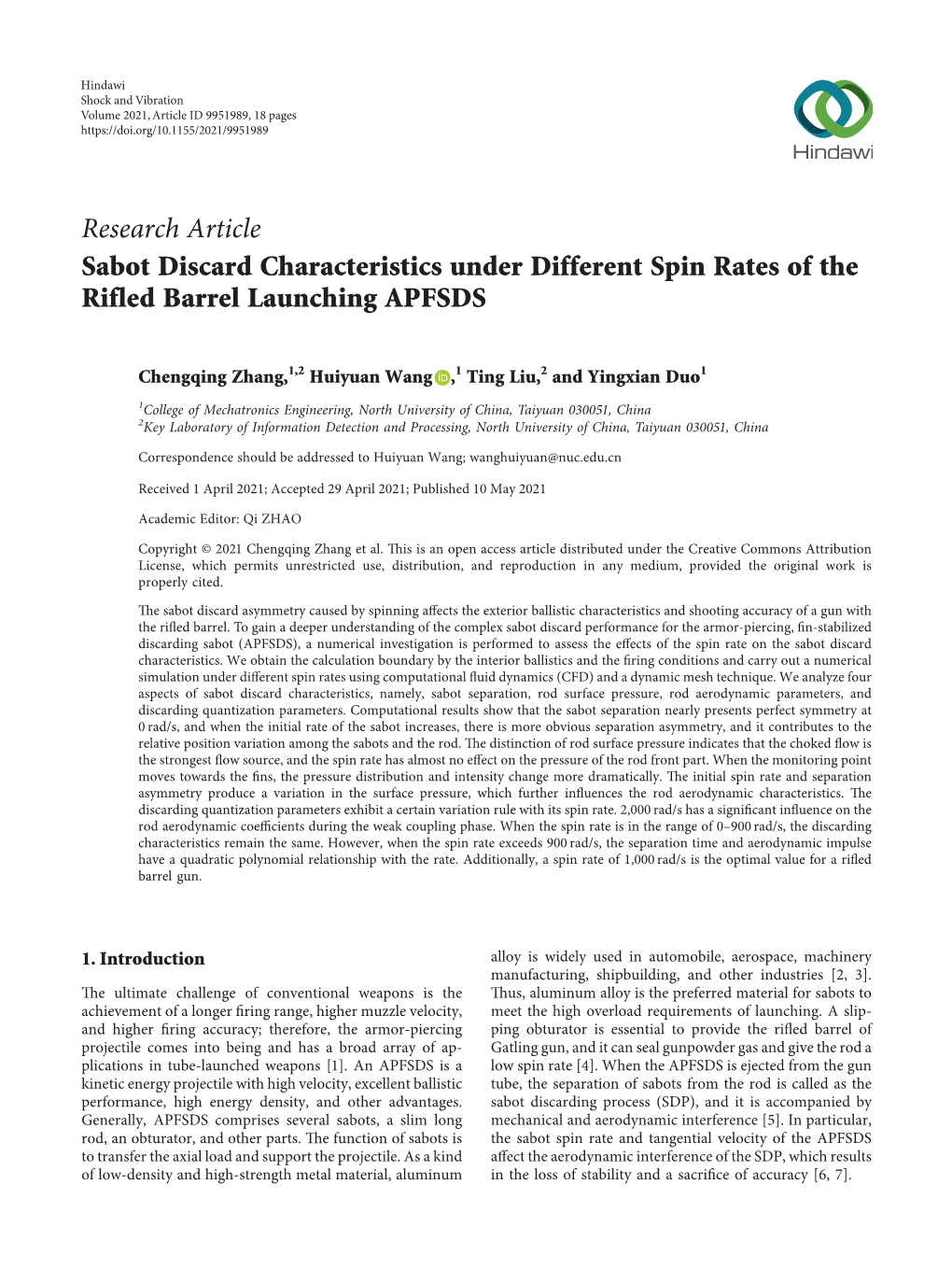 Sabot Discard Characteristics Under Different Spin Rates of the Rifled Barrel Launching APFSDS