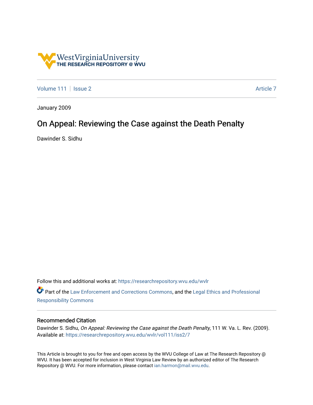 On Appeal: Reviewing the Case Against the Death Penalty