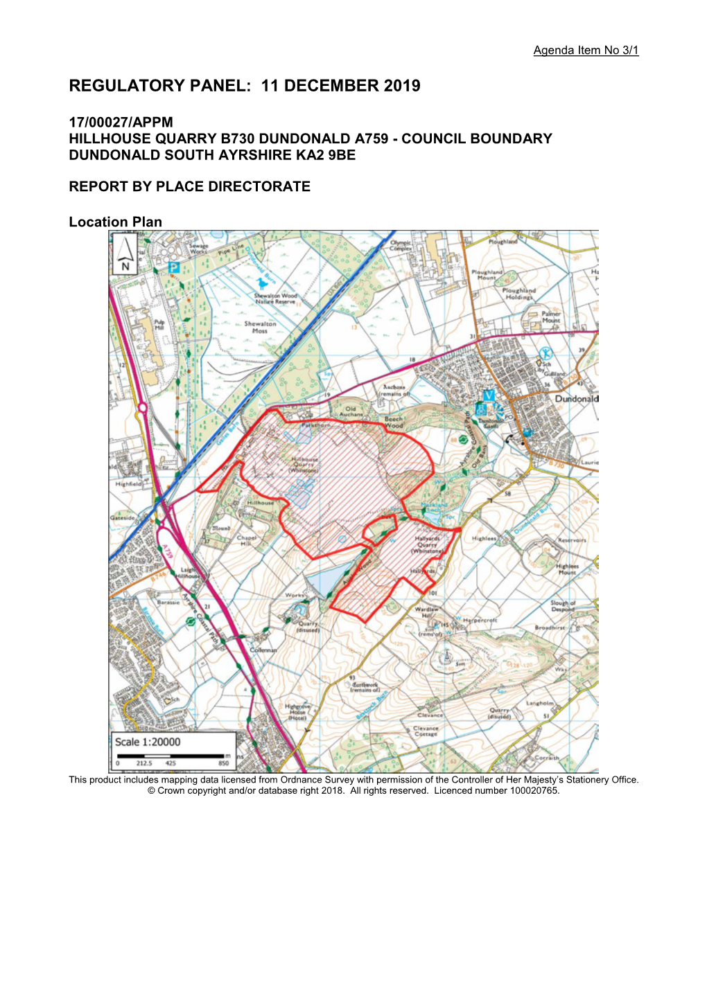 Hillhouse Quarry B730 Dundonald A759 - Council Boundary Dundonald South Ayrshire Ka2 9Be