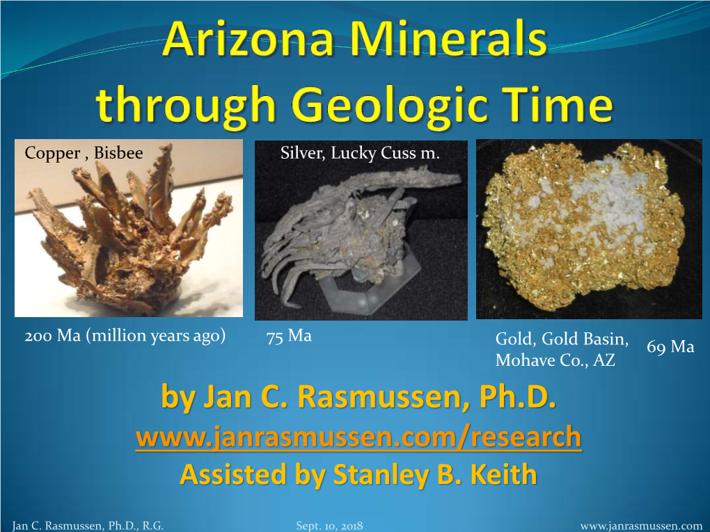 Minerals in Arizona Through Geologic History