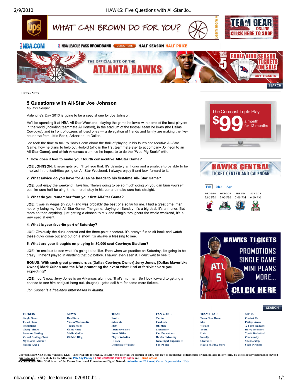 HAWKS: Five Questions with All-Star Joe Johnson