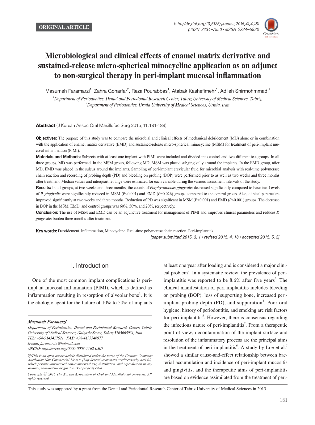 Microbiological and Clinical Effects of Enamel Matrix Derivative And