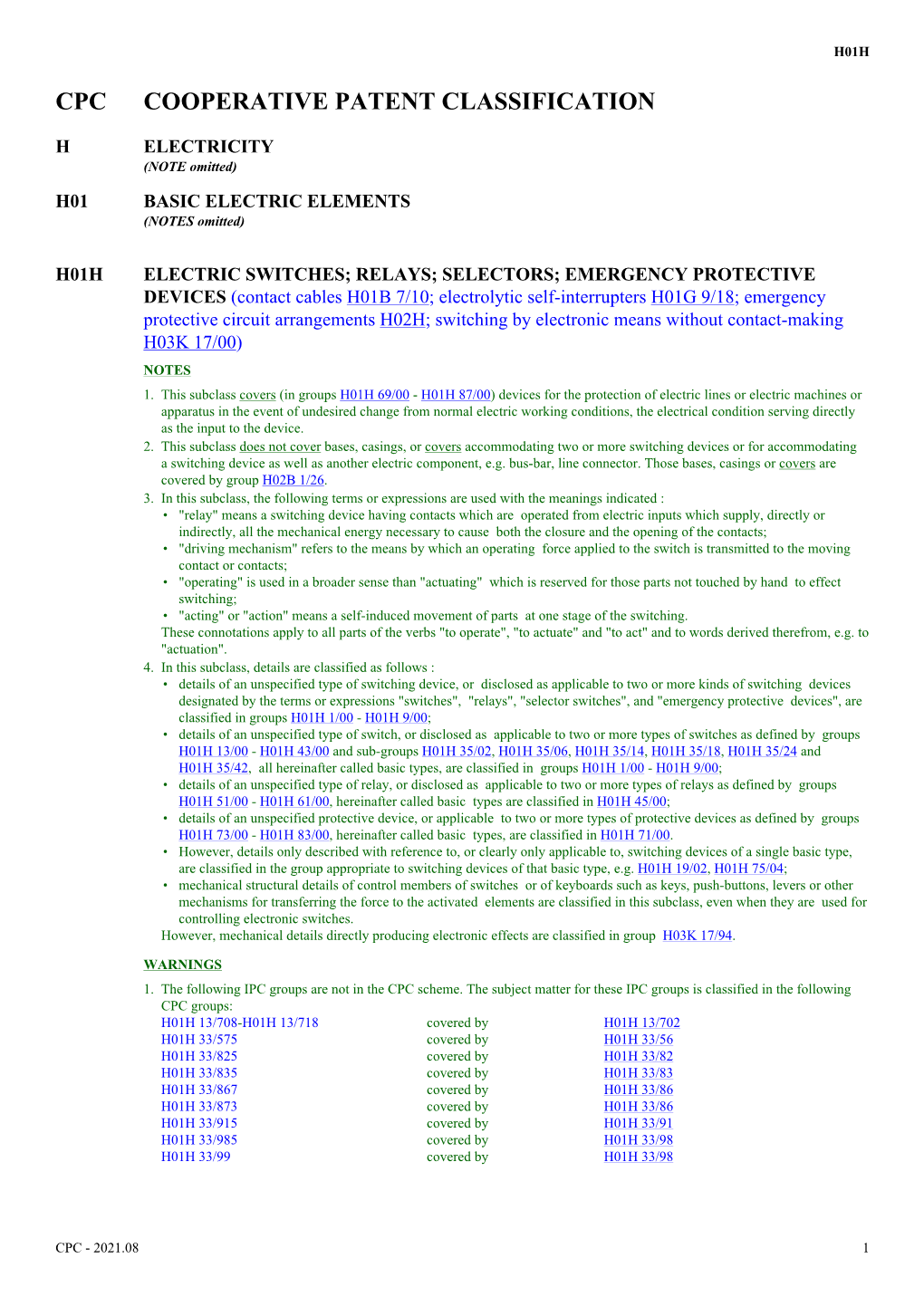 Electric Switches; Relays; Selectors