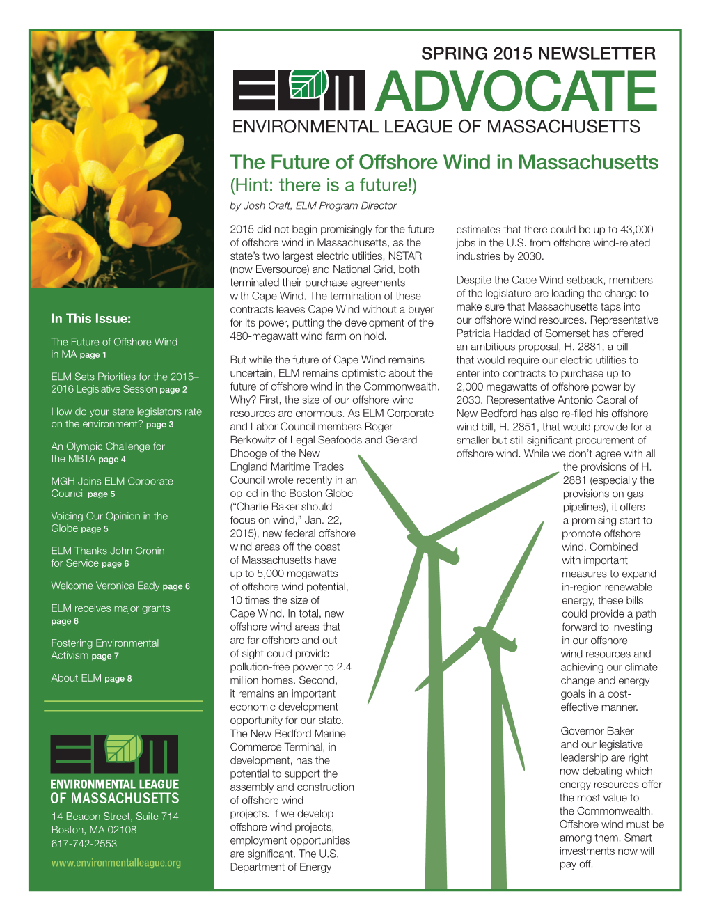 Spring 2015 Advocate Newsletter