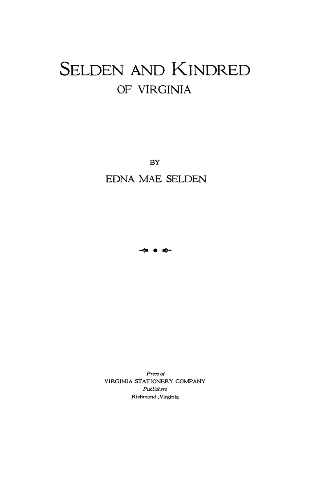 Selden and Kindred of Virginia