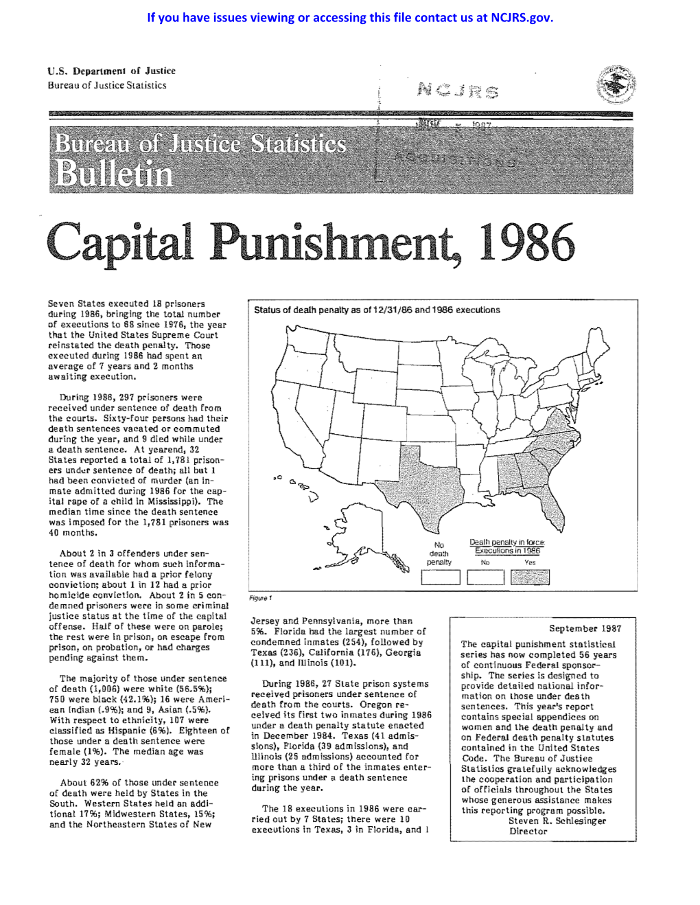 Capital Punishment, 1986