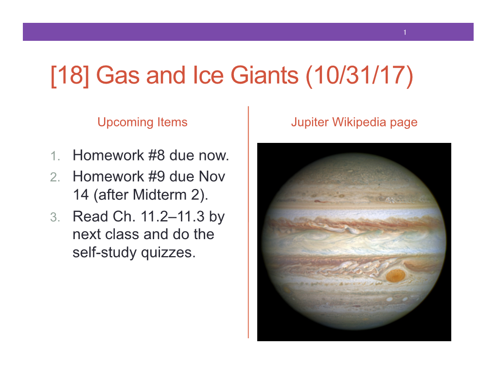 Gas and Ice Giants (10/31/17)