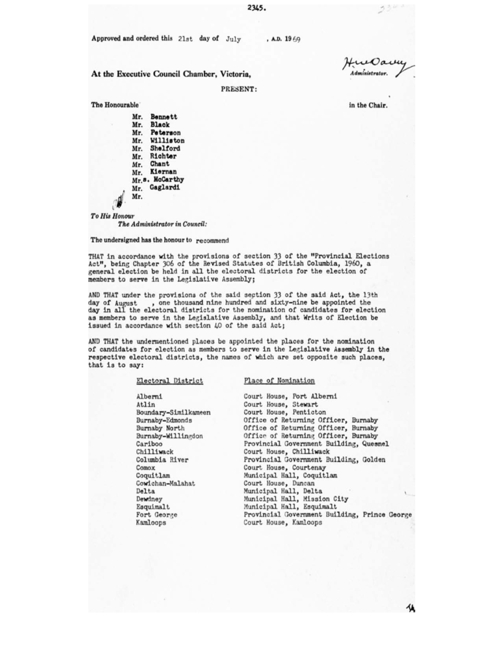 Order in Council 2345/1969