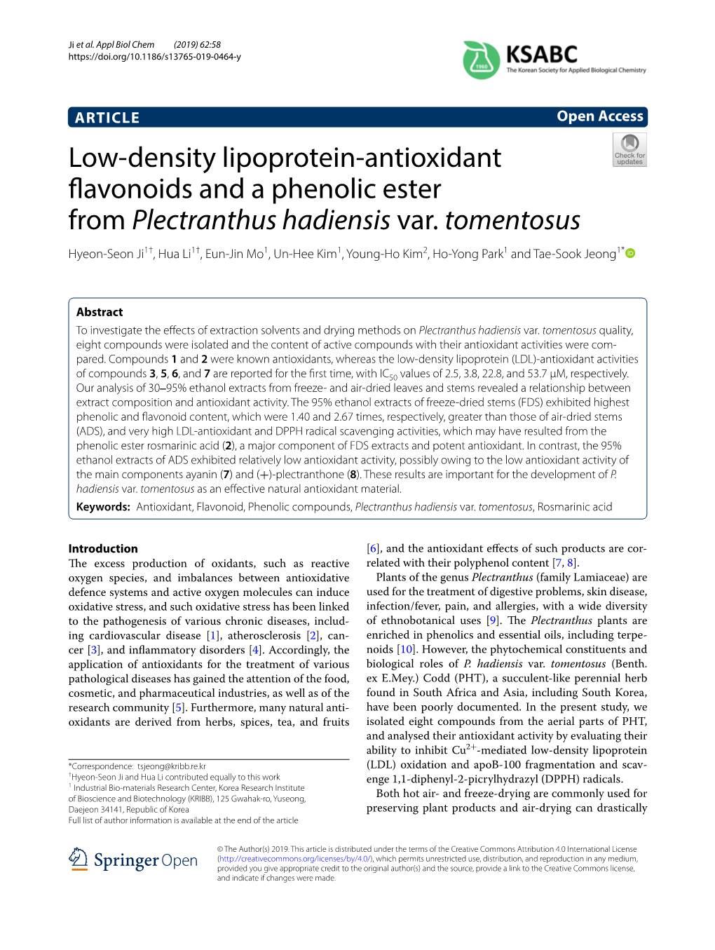 Low-Density Lipoprotein-Antioxidant Flavonoids and a Phenolic Ester