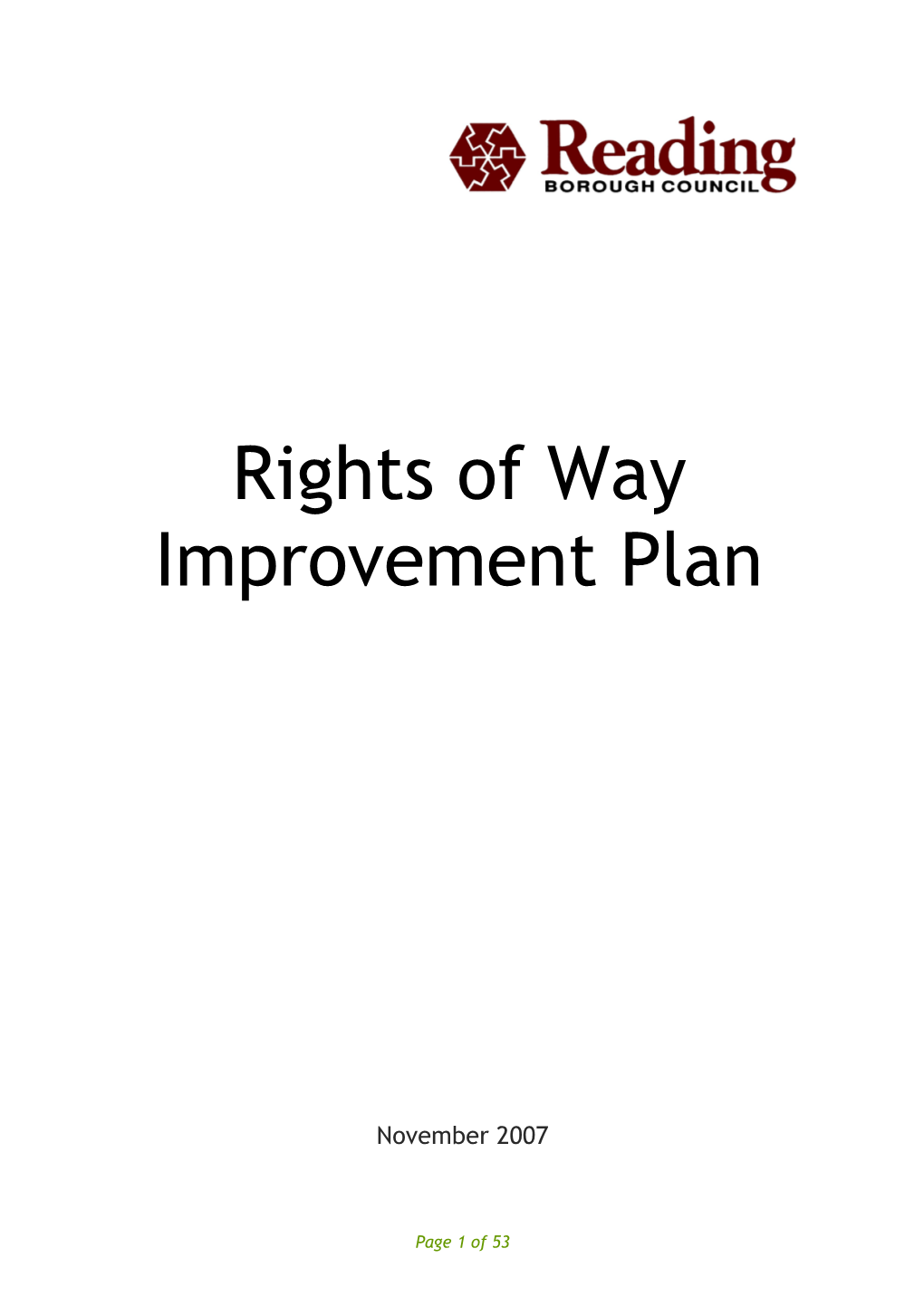 Rights of Way Improvement Plan